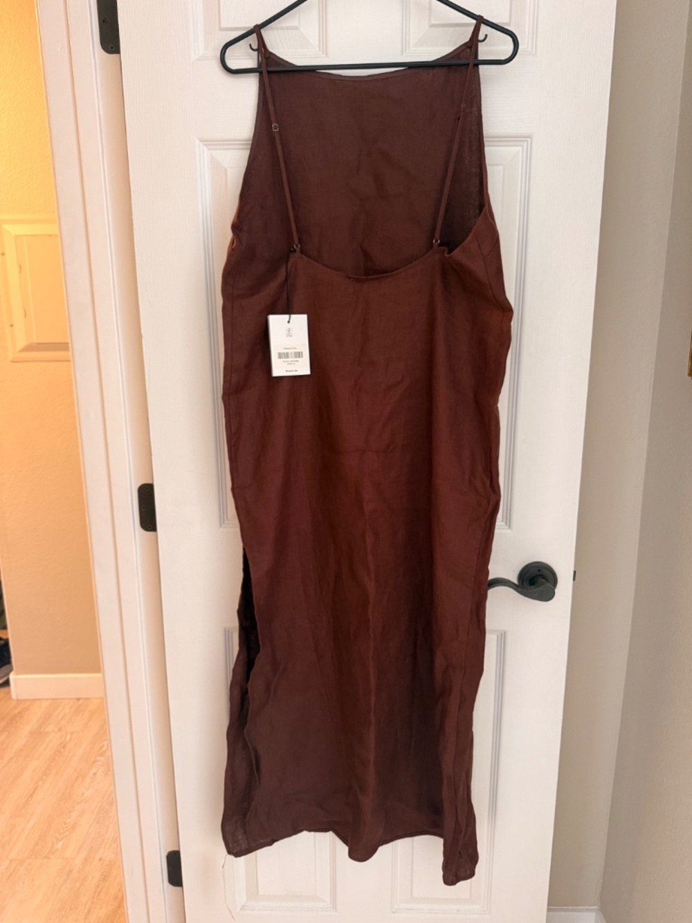 Reformation Serena Linen Dress Brown - Size 10 - Picture 6 of 7